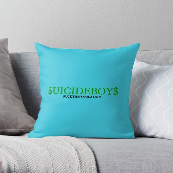 suicideboys ftp logo green money   Throw Pillow RB3008 product Offical suicideboys Merch